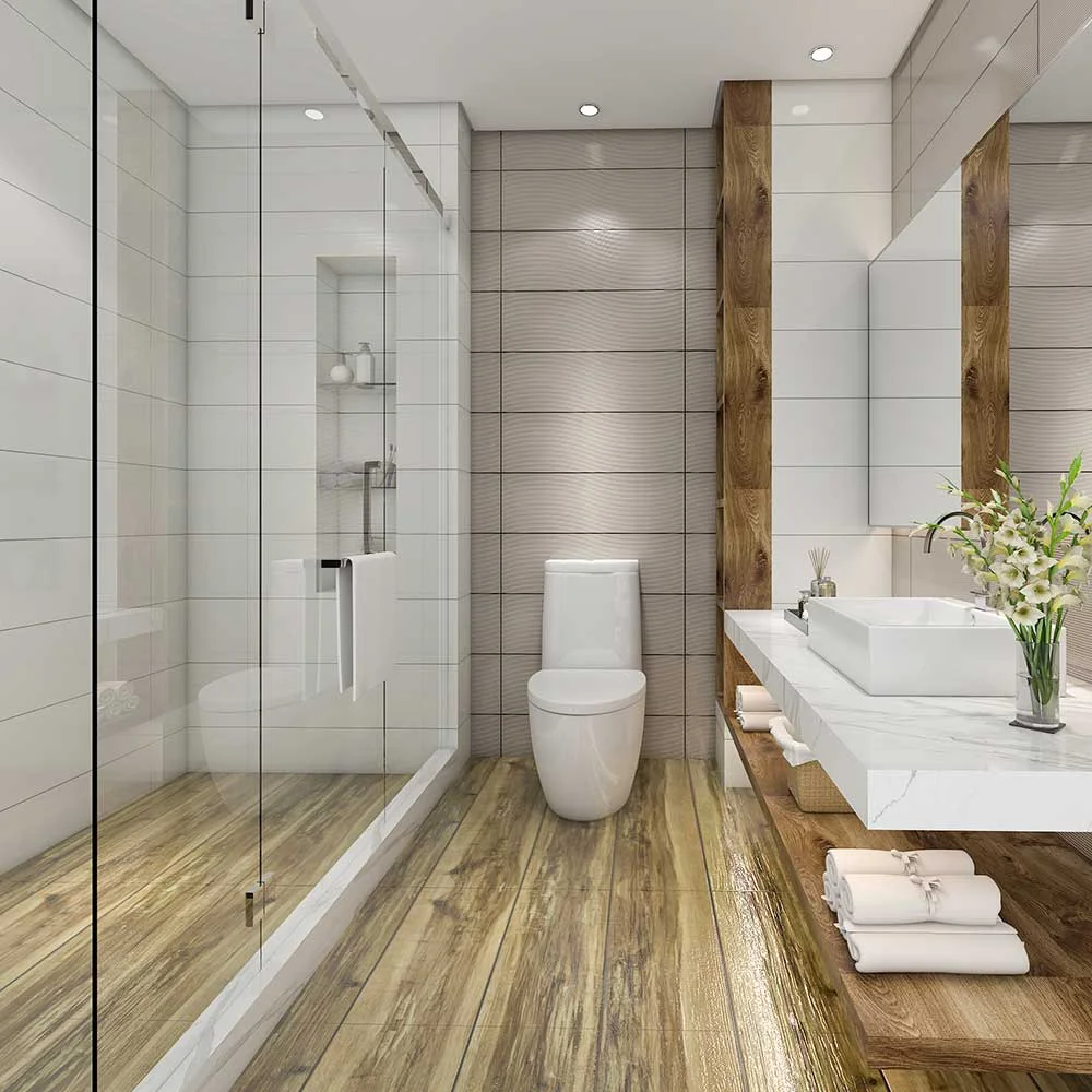 Luxe inloopdouche met drempelloze glas-scheiding