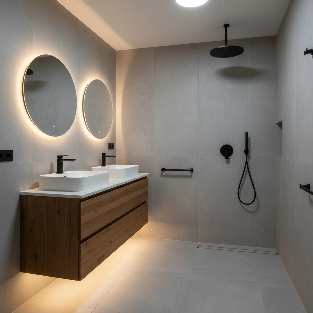 Na: Retro groene badkamer