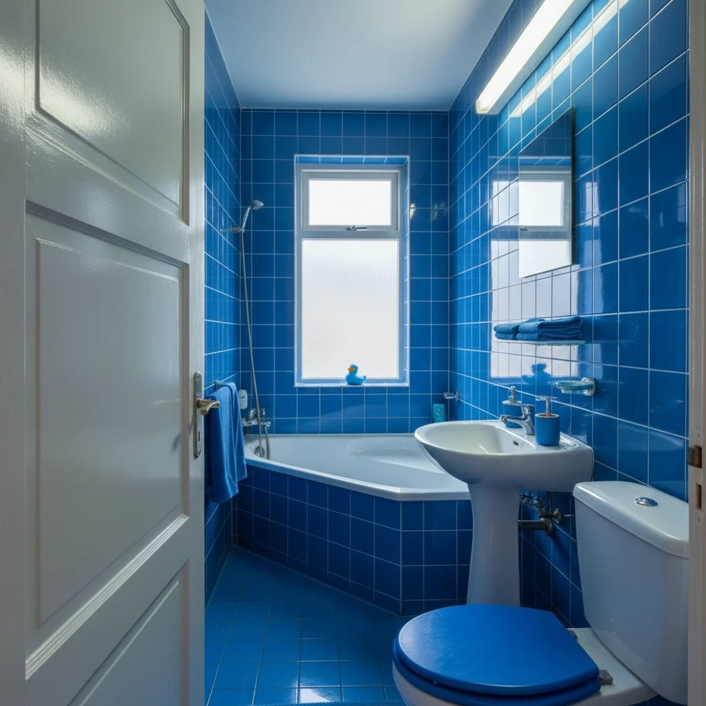 Voor: Blauwe tegels krap